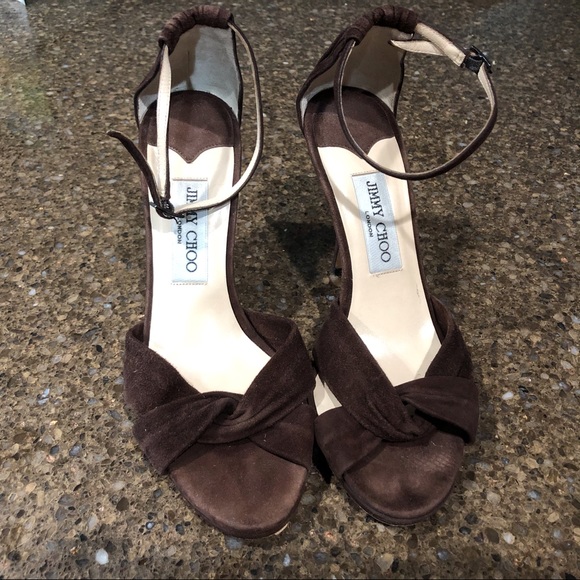 Jimmy Choo Shoes - Jimmy Choo Brown Suede Stiletto Heels  8/38